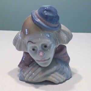 Clown Bust Figurine Pastel Solemn Expression​